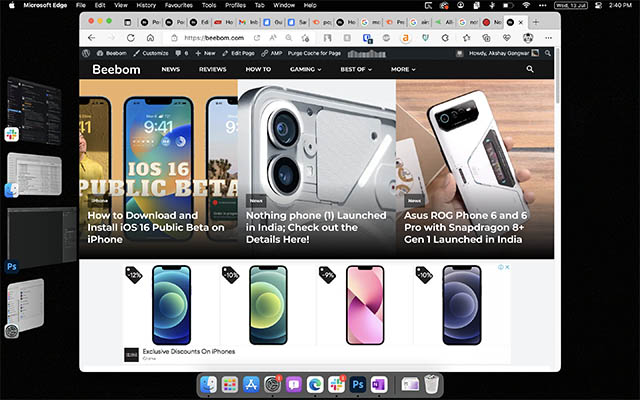 మాకోస్ వెంచురా ఉపయోగంలో స్టేజ్ మేనేజర్